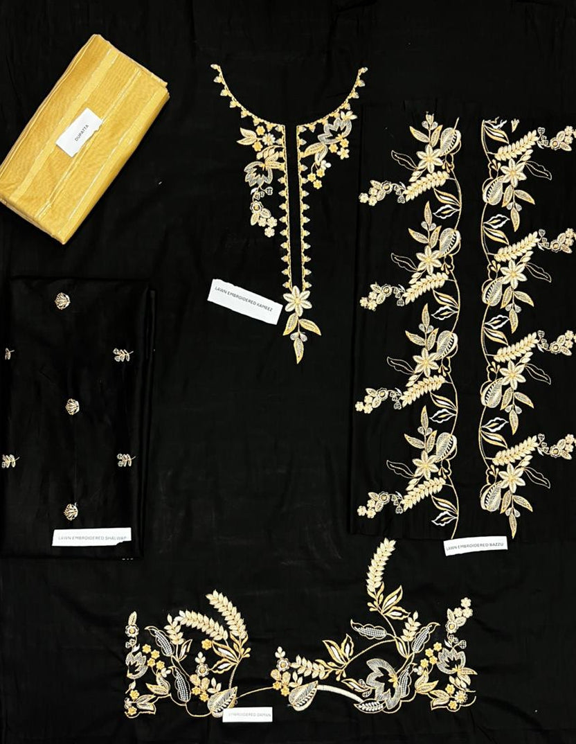 LAWN EMBROIDERED 3PC DF 2013