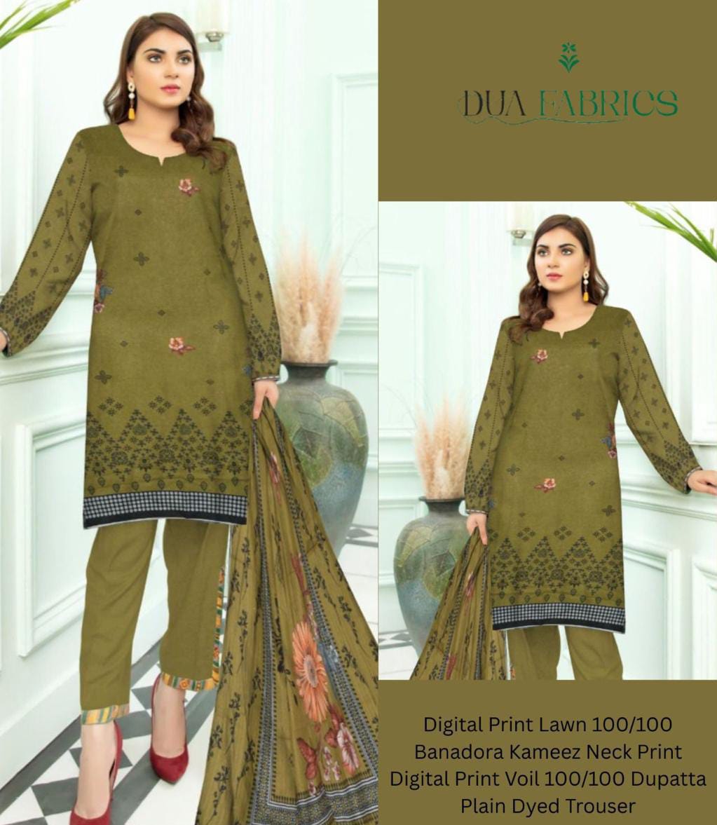 Digital printed lawn 3PC