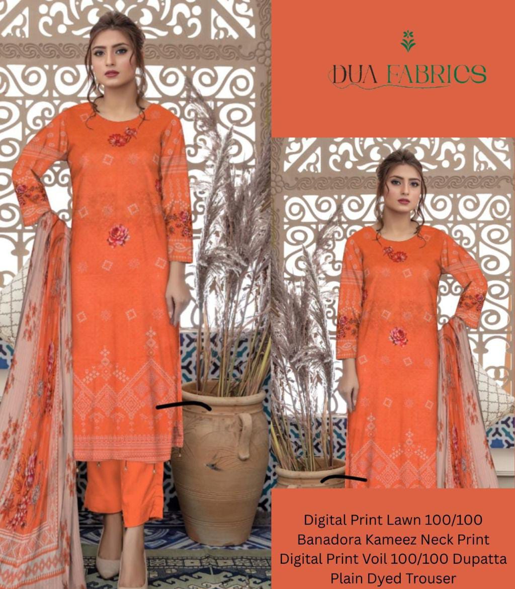 Digital printed lawn 3pc