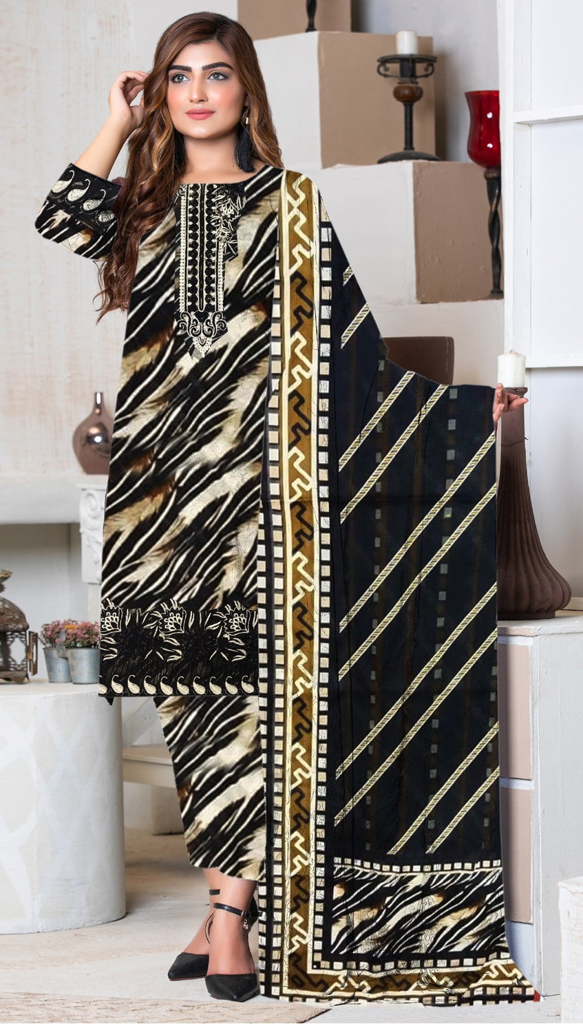 LAWN EMBROIDERED 3PC SUIT – DF/2011