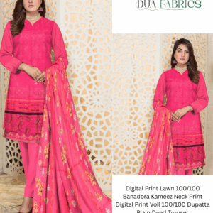 Digital print lawn 9070 neck two head sequence embroidery digital print banadora 100100 voil dupatta plain dyed trouser vol #589 (13)