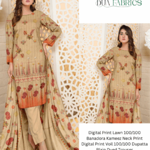 Digital print lawn 9070 neck two head sequence embroidery digital print banadora 100100 voil dupatta plain dyed trouser vol #589 (15)