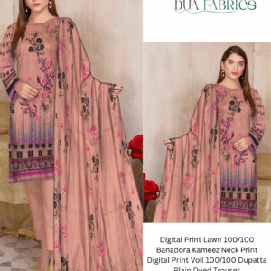 Digital print lawn 9070 neck two head sequence embroidery digital print banadora 100100 voil dupatta plain dyed trouser vol #589 (17)