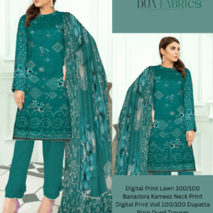Copy of digital print lawn 9070 neck two head sequence embroidery digital print banadora 100100 voil dupatta plain dyed trouser vol #589 (2)